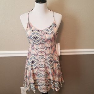 Printed open back dress